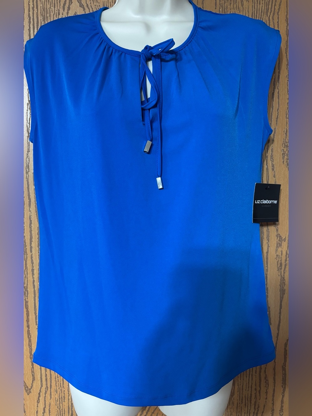 Liz Claiborne Bright Blue Tie-Neck Camisole
